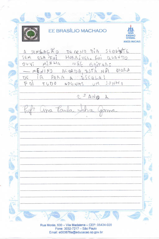 Continuação da redação do segundo ano