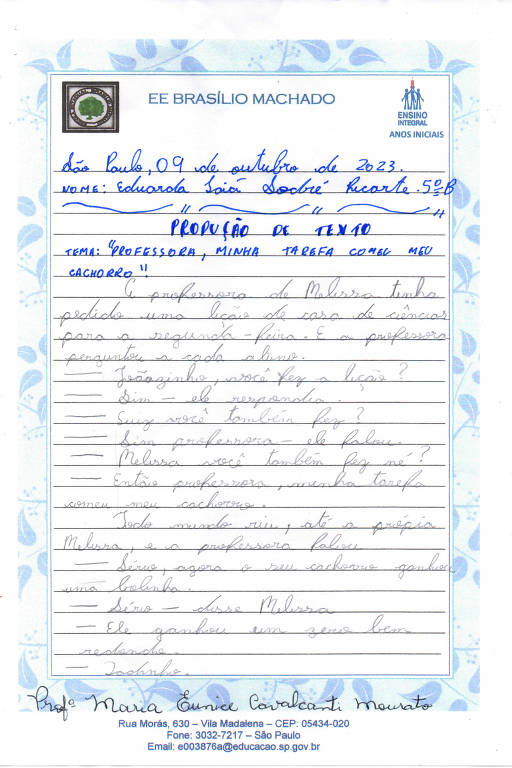 Redação de Eduarda do 5º B