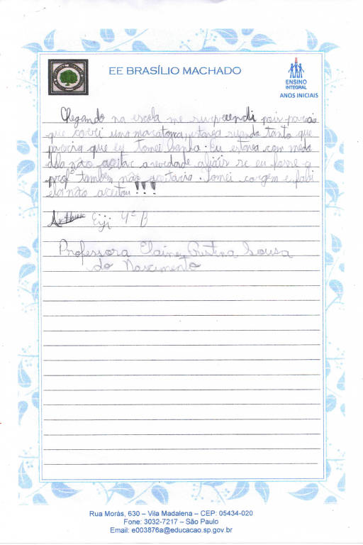 Arthur imaginou o vento levando sua lição embora