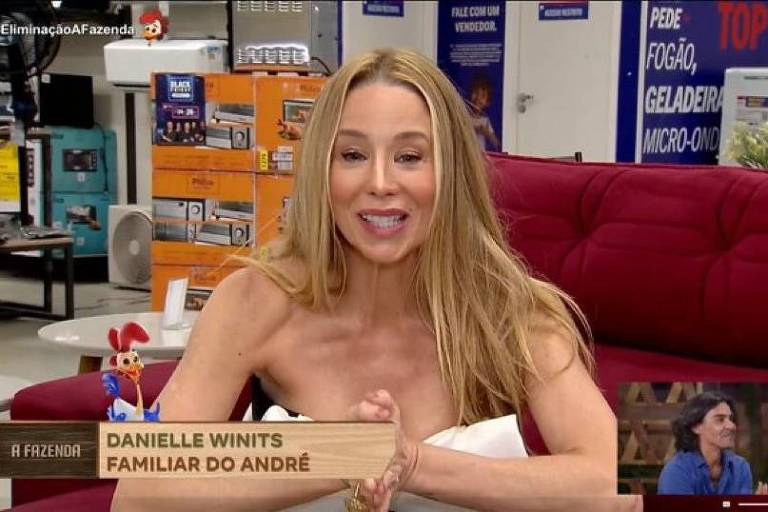 Danielle Winits, ex de André Gonçalves, aparece em A Fazenda com recado e viraliza: 'Segura peão'