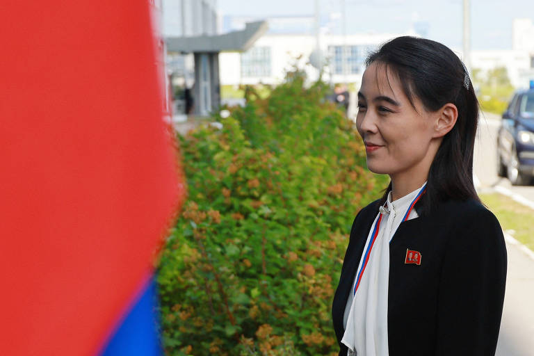 Kim Yo-jong, irmã do ditador da Coreia do Norte, Kim Jong-un, em visita à Rússia em setembro de 2023
