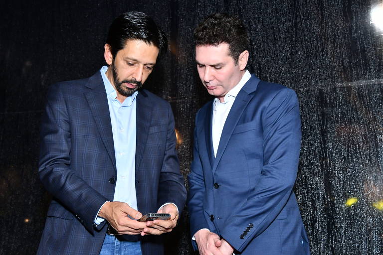 O prefeito de São Paulo, Ricardo Nunes (MDB), e o ministro das Cidades, Jader Filho