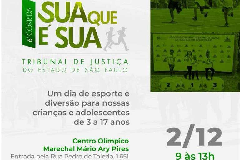 Tribunal de Justiça de São Paulo promove 6ª edição da Corrida Sua que é Sua 