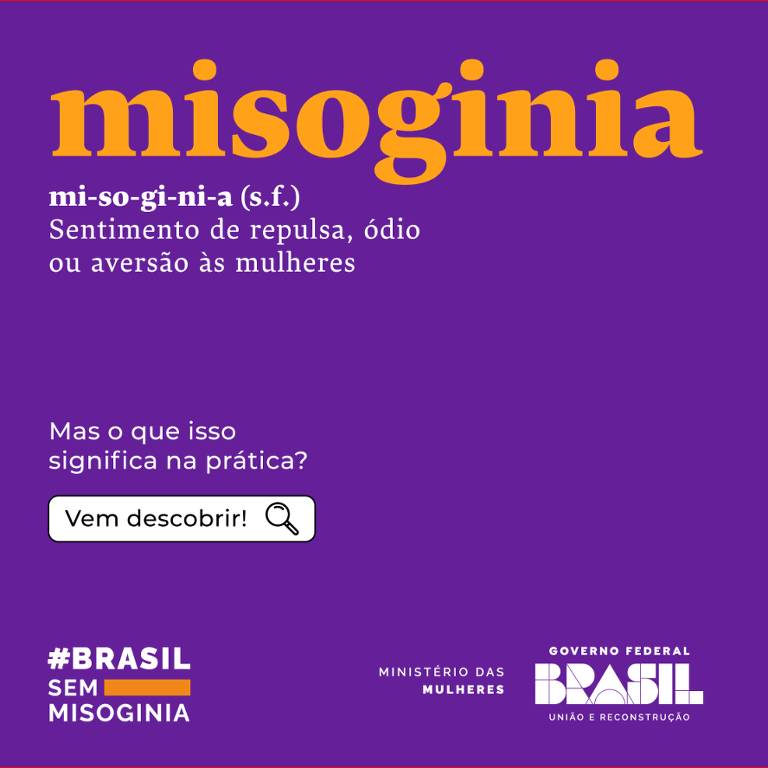 Cartaz da campanha Brasil sem Misoginia