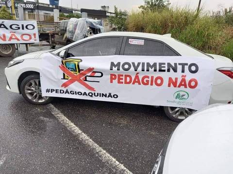 SÃO PAULO (SP) - 30.11.23 - Protesto contra a instalação de pedágios na região de Mogi das Cruzes. em julho de 2021