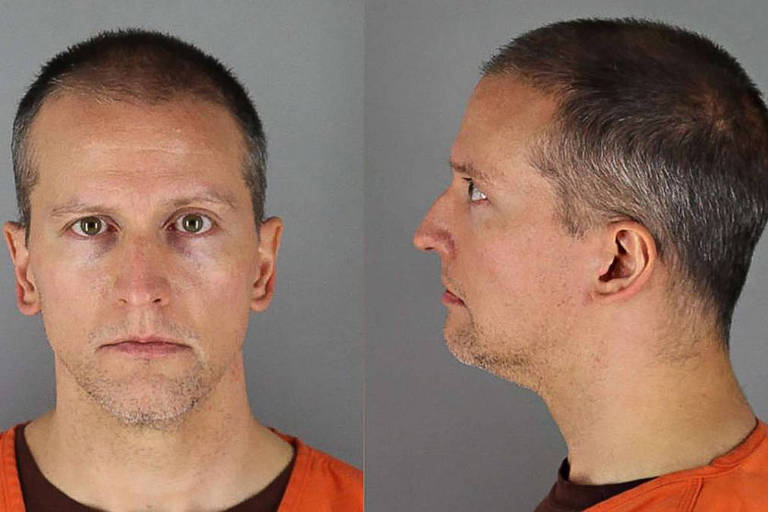 Fotos de perfil e rosto de Derek Chauvin no momento de sua detenção nos EUA