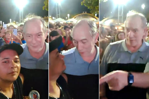 Ciro Gomes dá tapa no rosto de homem que o chamou de bandido durante festa 
( Foto:  @jogopolitico no X ) DIREITOS RESERVADOS. NÃO PUBLICAR SEM AUTORIZAÇÃO DO DETENTOR DOS DIREITOS AUTORAIS E DE IMAGEM