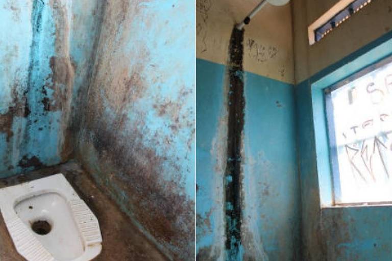 O chuveiro foi instalado em cima do vaso sanitário no sistema prisional de São Paulo