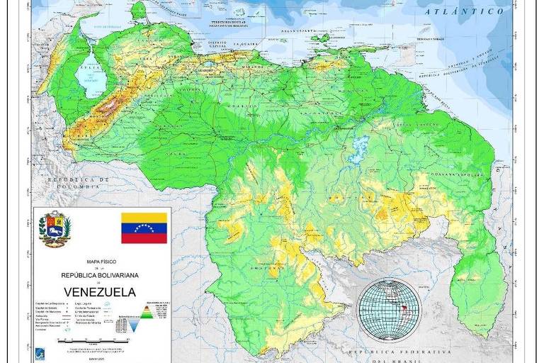 Maduro publica mapa da Venezuela com Essequibo