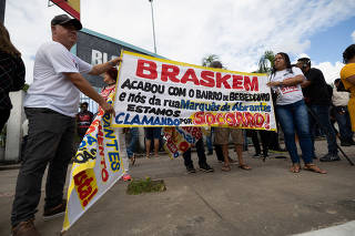 Protest against the Braskem salt mine, in Maceio