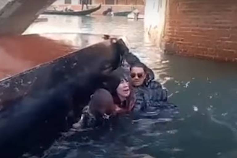 Turistas caem no canal de Veneza