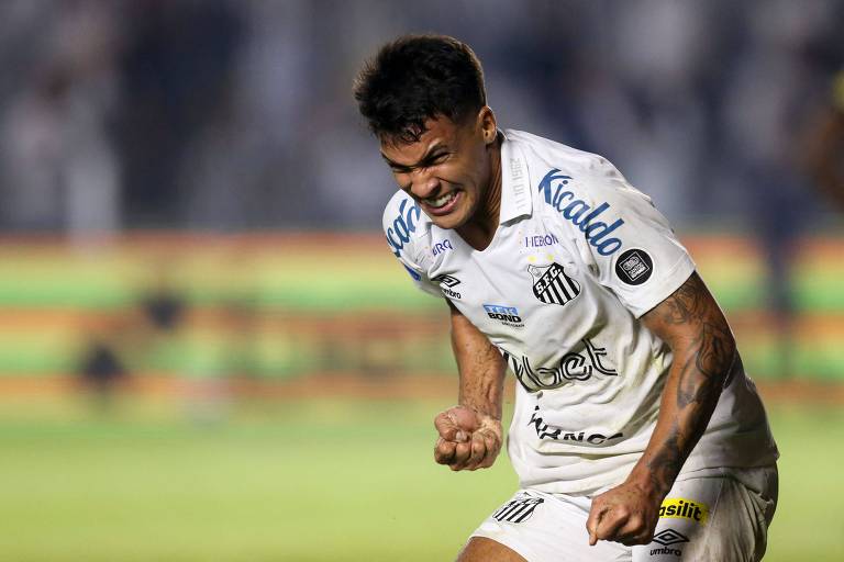 O jogador Marcos Leonardo, atacante do Santos