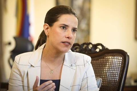 Governadora de Pernambuco, Raquel Lyra durante entrevista à Folha no Palácio do Campo das Princesas