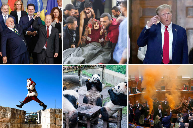 O mundo em 15 fotos; Papa Francisco; Donald Trump, Lula; guerra entre Israel e Hamas