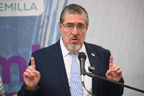 (FILES) Guatemalan President-elect, Bernardo Arevalo, speaks during a press conference in Guatemala City on September 1, 2023. The prosecutor's office in Guatemala said on December 8 that elections which yielded a victory for outsider anti-graft candidate Bernardo Arevalo were 