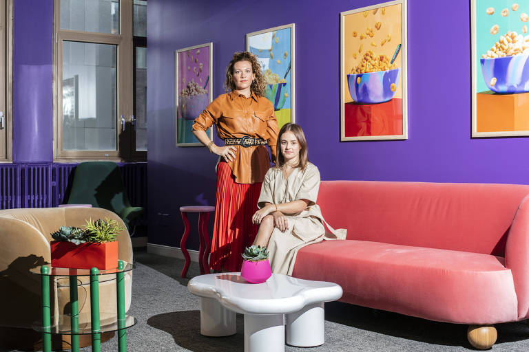 Laetitia Gorra, left, and Sarah Needleman, the designers of Magic SpoonÕs offices, in the SoHo neighborhood of Manhattan on Sept. 28, 2023. (Bryan Anselm/The New York Times)