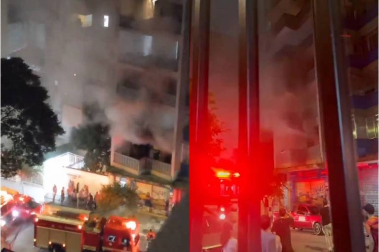Fogo atingiu primeiro andar de prédio na Rua das Palmeiras