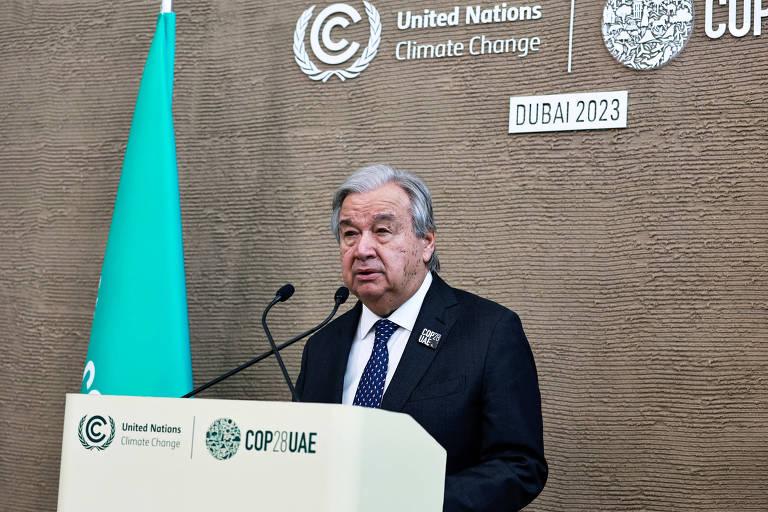 Secretário-geral da ONU defende na COP28 calendário de abandono de combustíveis fósseis, proposto pelo Brasil
