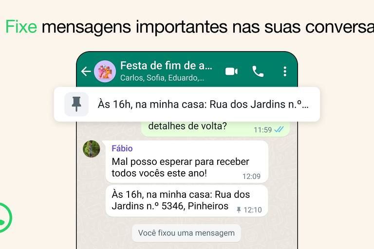 WhatsApp agora permite fixar mensagem, sete anos depois de Telegram; veja como fazer