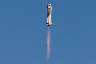 FILE PHOTO: Blue Origin New Shepard rocket lifts off from Launch Site One in West Texas