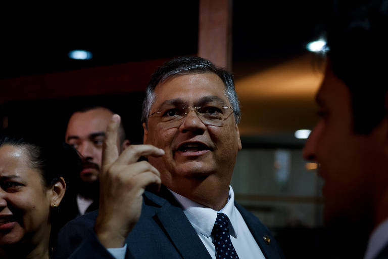 Flávio Dino (PSB), indicado por Lula ao STF (Supremo Tribunal Federal), no Senado, em Brasília, para discutir e articular detalhes de sua indicação
