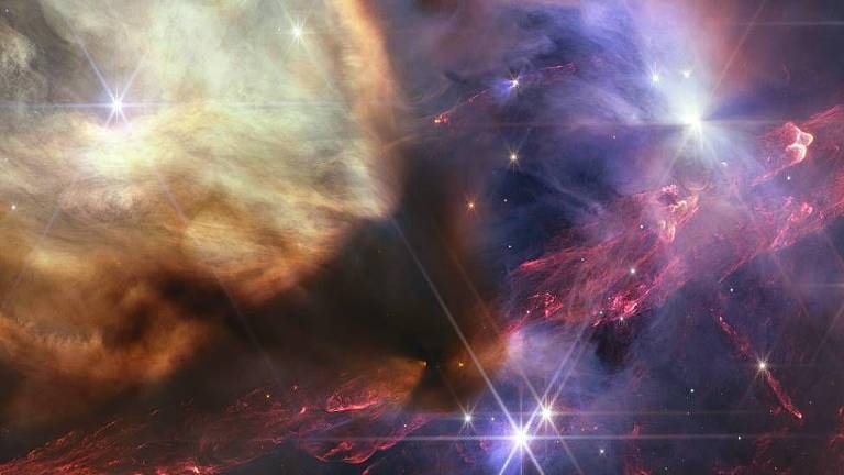 Estrelas se formando no complexo de nuvens Rho Ophiuchi