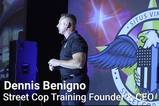 A photo provided by the New Jersey Office of the State Comptroller shows a screenshot of Dennis Benigno, a former police officer, who founded Street Cop Training in 2012. (New Jersey Office of the State Comptroller via The New York Times)