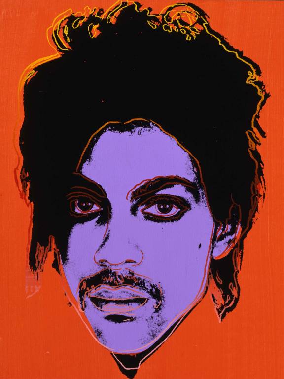 Serigrafia de Andy Warhol feita a partir da fotografia do cantor Prince por Lynn Goldsmith