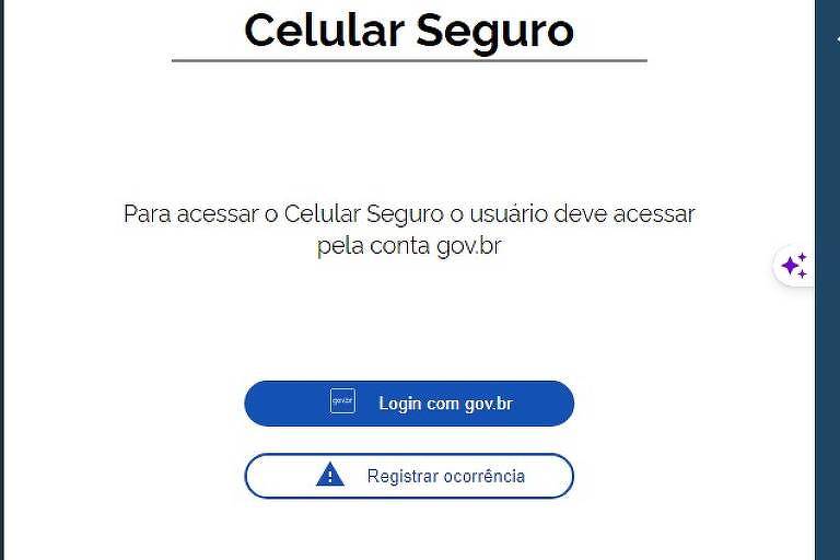 Imagem do app celular seguro, do governo federal