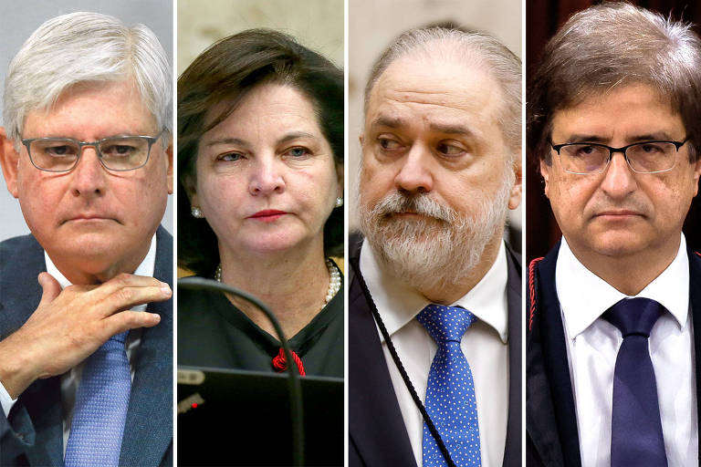 Esq. para Dir, Procuradores Geral da República (PGR) Rodrigo Janot, Raquel Dodge, Augusto Aras e Paulo Gonet