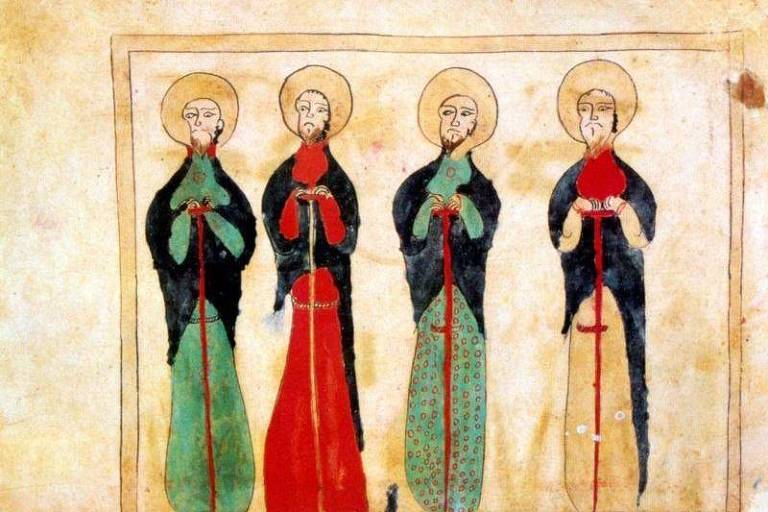Ilustração armênia dos quatro evangelistas do século 14
