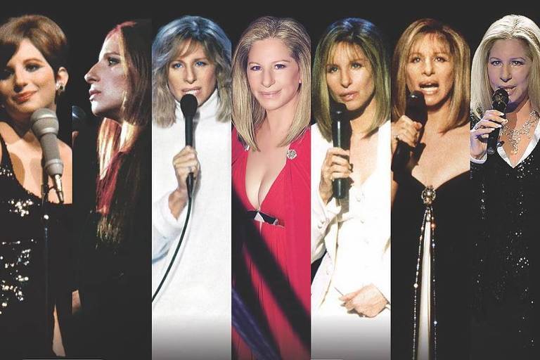 Barbra Streisand em diversas fases de sua carreira