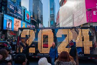 2024 Numerals Are Delivered To New York's Times Square Ahead Of New Year's Eve Ball Drop