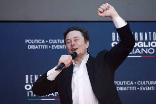 Elon Musk attends Italy's PM Meloni's right-wing party's political festival Atreju, in Rome
