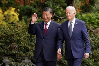 FILE PHOTO: U.S. President Joe Biden meets with Chinese President Xi Jinping on the sidelines of APEC summit, in Woodside