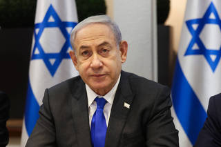 Israeli Prime Minister Benjamin Netanyahu chairs a Cabinet meeting at the Kirya