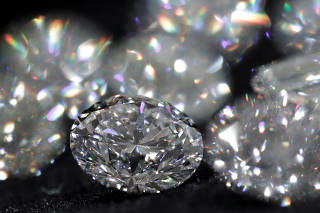 FILE PHOTO: Diamonds are pictured during an official presentation by diamond producer Alrosa in Moscow