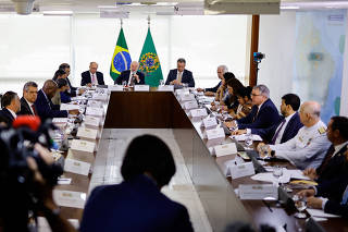 Brazil's President Luiz Inacio Lula da Silva meets with ministers to debate the Yanomami humanitarian crisis in Brasilia