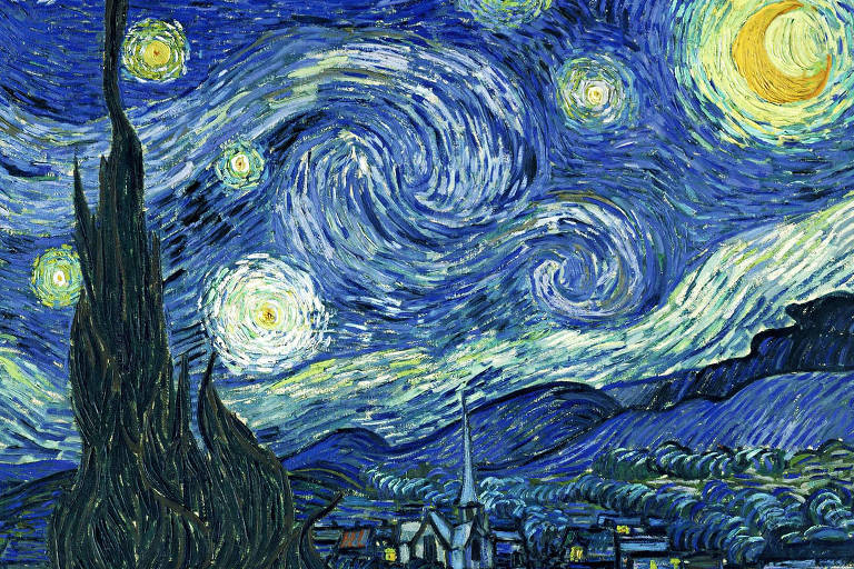Obra "A noite estrelada" (1889) de Vincent van Gogh (1853-1890)