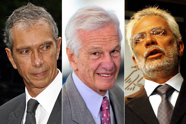 O trio de investidores de referência das Americanas: Beto Sicupira(esq.), Jorge Paulo Lemann (centro) e Marcel Telles (dir.)
