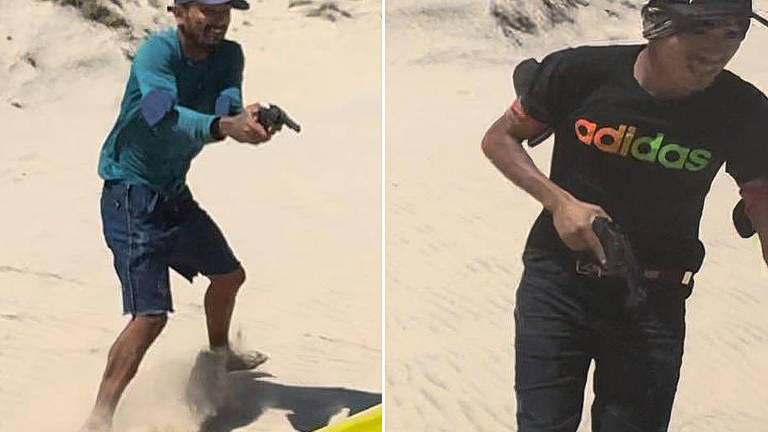 Dois homens armados surgiram na frente de turistas em um buggy, realizando uma tentativa de assalto durante um passeio pelas dunas da Praia do Cumbuco, em Caucaia, na Região Metropolitana de Fortaleza, na manhã de terça-feira (9)