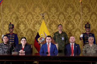 Ecuador's President Daniel Noboa details plans for new prisons, in Quito