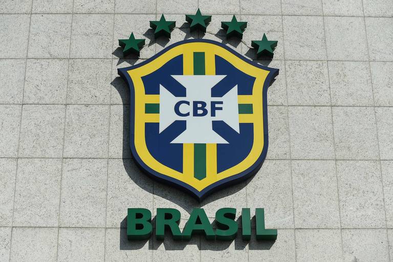 Logotipo da CBF (Confederação Brasileira de Futebol), que cuida da seleção brasileira e organiza os campeonatos Brasileiro e Copa do Brasil, no Rio de Janeiro