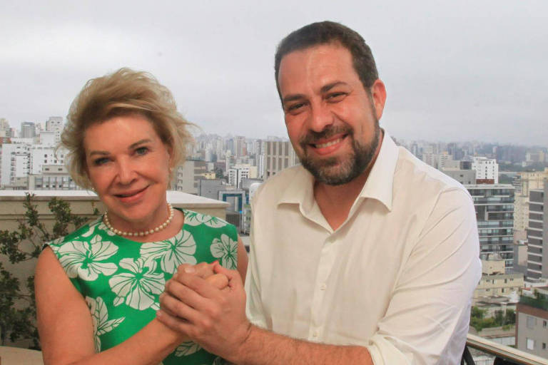 Marta Suplicy e Guilherme Boulos (PSOL) durante encontro na casa da ex-senadora
