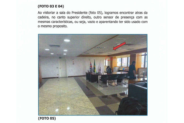 Relatório indica local em que câmera escondida foi encontrada na sala da presidência do Corinthians
