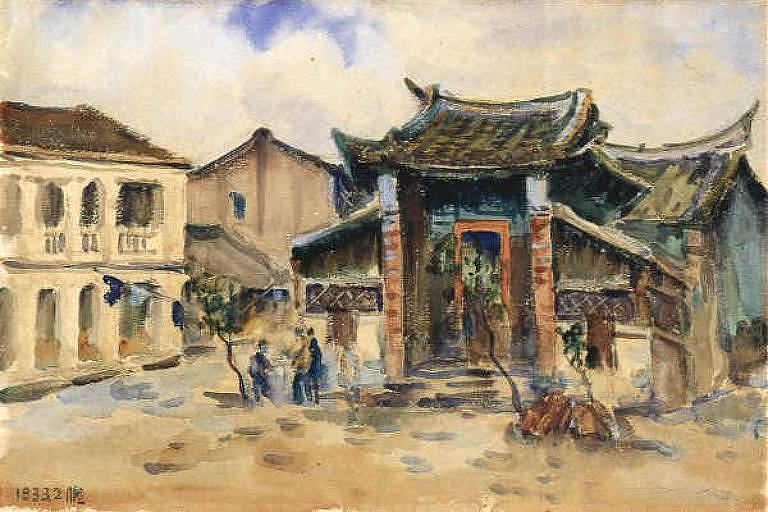 Templo Qu Gongzhen, retratado por Ni Chiang-huai