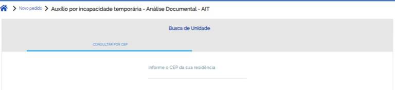 Ao digitar o CEP da localidade, aparecerão as agências do INSS disponíveis