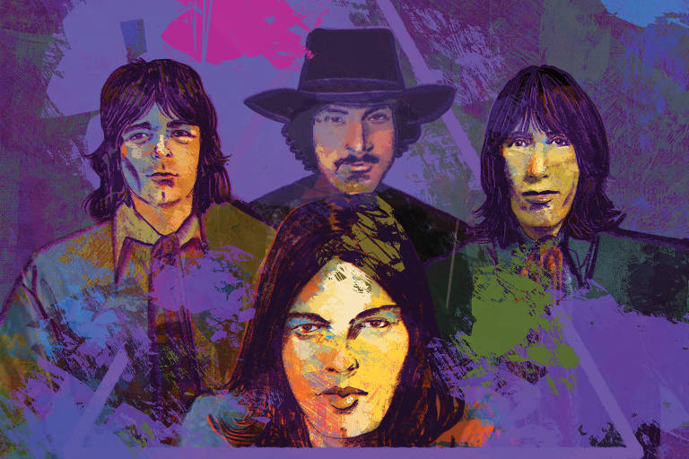 Ilustração de Weberson Santiago para a Coleção Folha Rock Stars sobre Pink Floyd