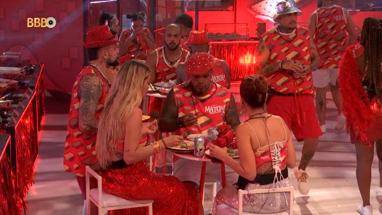 Yasmin Brunet, Wanessa Camargo, Rodriguinho e Vinicius comem juntos durante festa 