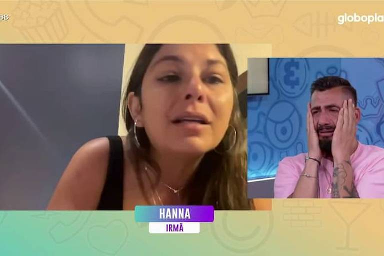 Hanna e Nizam durante programa de entrevista da Globoplay